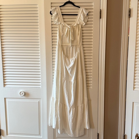 ✨ SHEIN Cream White Maxi Dress — Size XL — Ruffle Sleeve + Tie-Back ✨ - Picture 5 of 5
